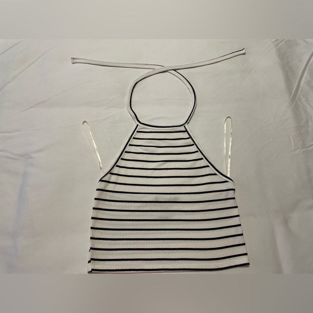 Forever 21 backless halter top| stripe print| small size